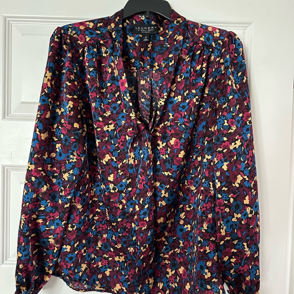 Laundry by Shelli Segal Women's Floral Blouse - Burgundy and Blue